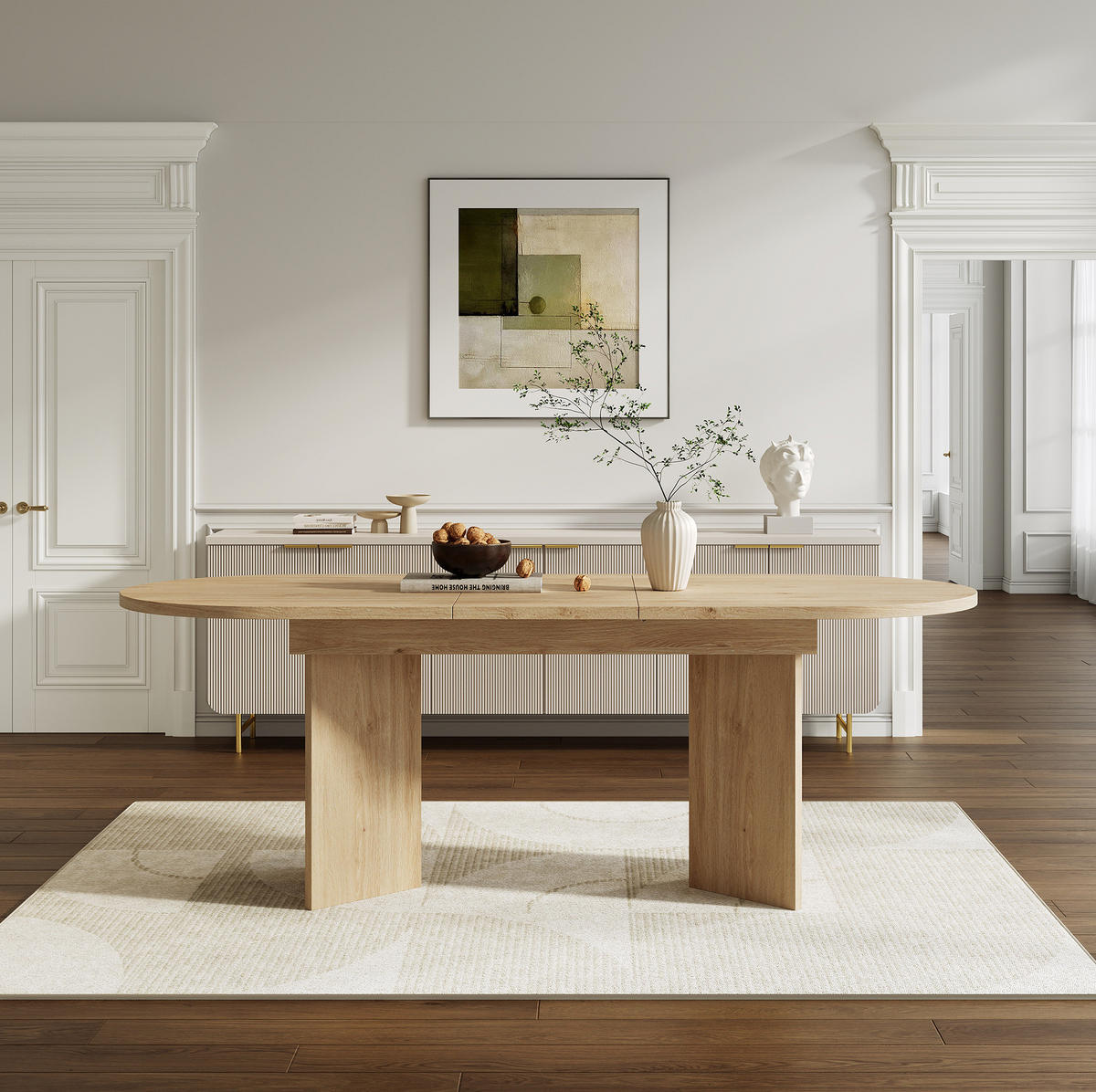 ESSTISCH Ausziehbarer 120/80/75 cm eichefarben aus MDF mit Klappauszug - Eichefarben, Holzwerkstoff (160/80/75cm) - OKWISH