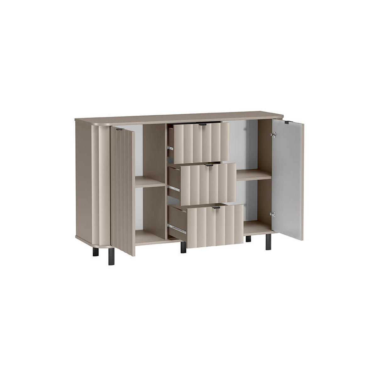 KOMMODE NOVADO-1 Greige - Greige, Holzwerkstoff (137.2/91/40.5cm)