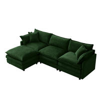 ECKSOFA DE-35232 mit Hocker Grün - Grün, Holzwerkstoff (154/267cm) - ComfortXL