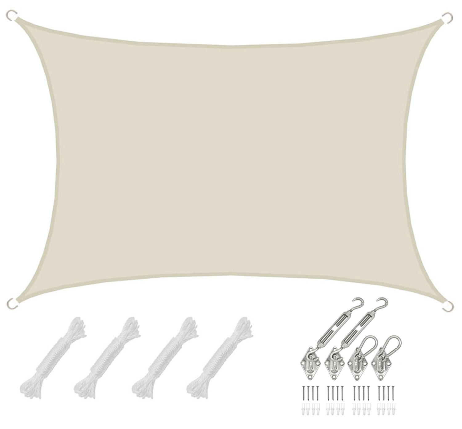 SONNENSEGEL Wasserdicht 400/300 cm Beige - Beige, Kunststoff (300/400cm) - Amanka