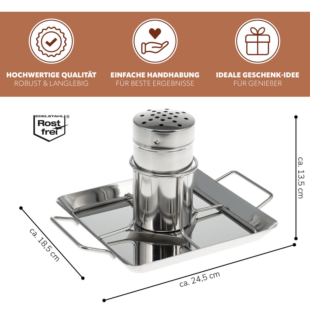 HÄHNCHENBRÄTER, silber, Edelstahl - Edelstahlfarben, Metall (24.5/13.5/18.5cm) - bremermann