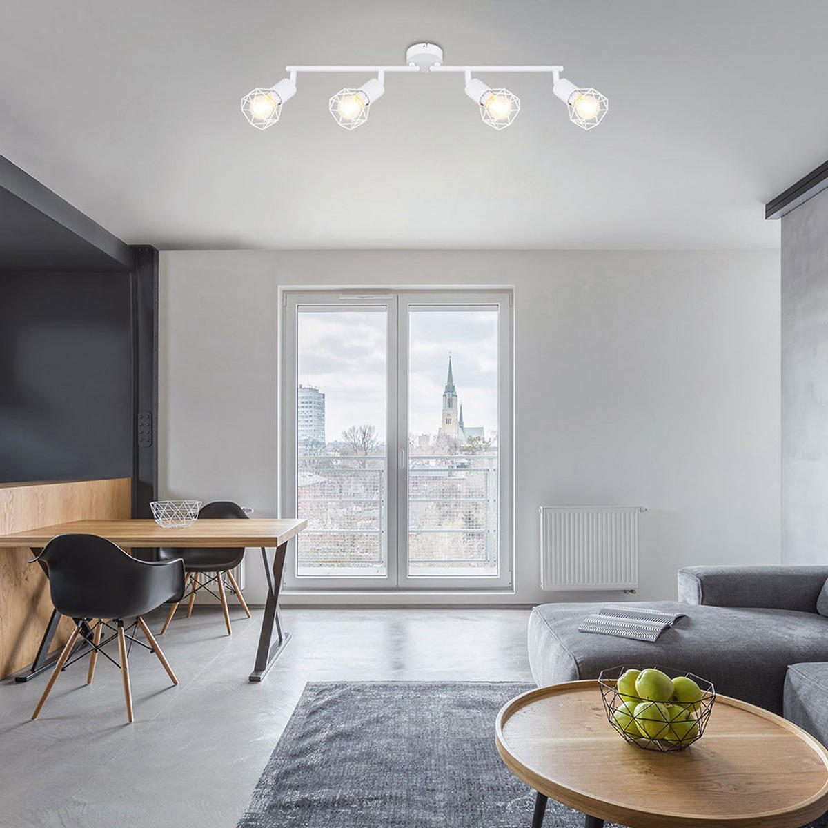 LED DECKENLEUCHTE Metall Weiß verstellbare Strahler - Weiß, Metall (60/8/19.5cm)