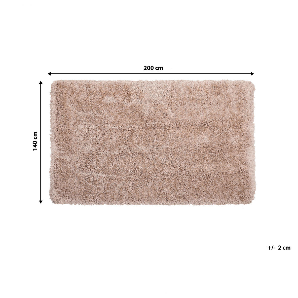 SHAGGY-TEPPICH Cide 200/140 cm - Beige, Kunststoff (140/200cm) - Beliani