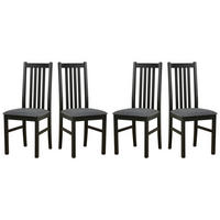 STUHL 4er ONTIKA 1, schwarz - Schwarz/Grau, Holz (43/94/40cm) - Leaf Design