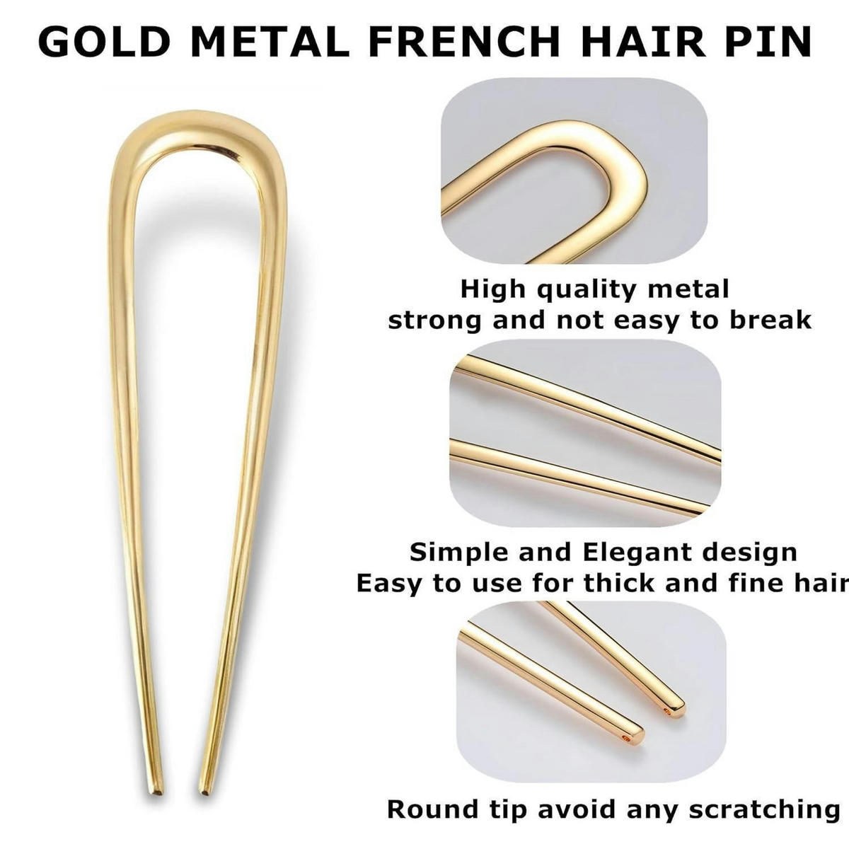 HAARNADELN 2er-Set Goldfarben Metall - Goldfarben, Metall (3.1/1.2/12.2cm)