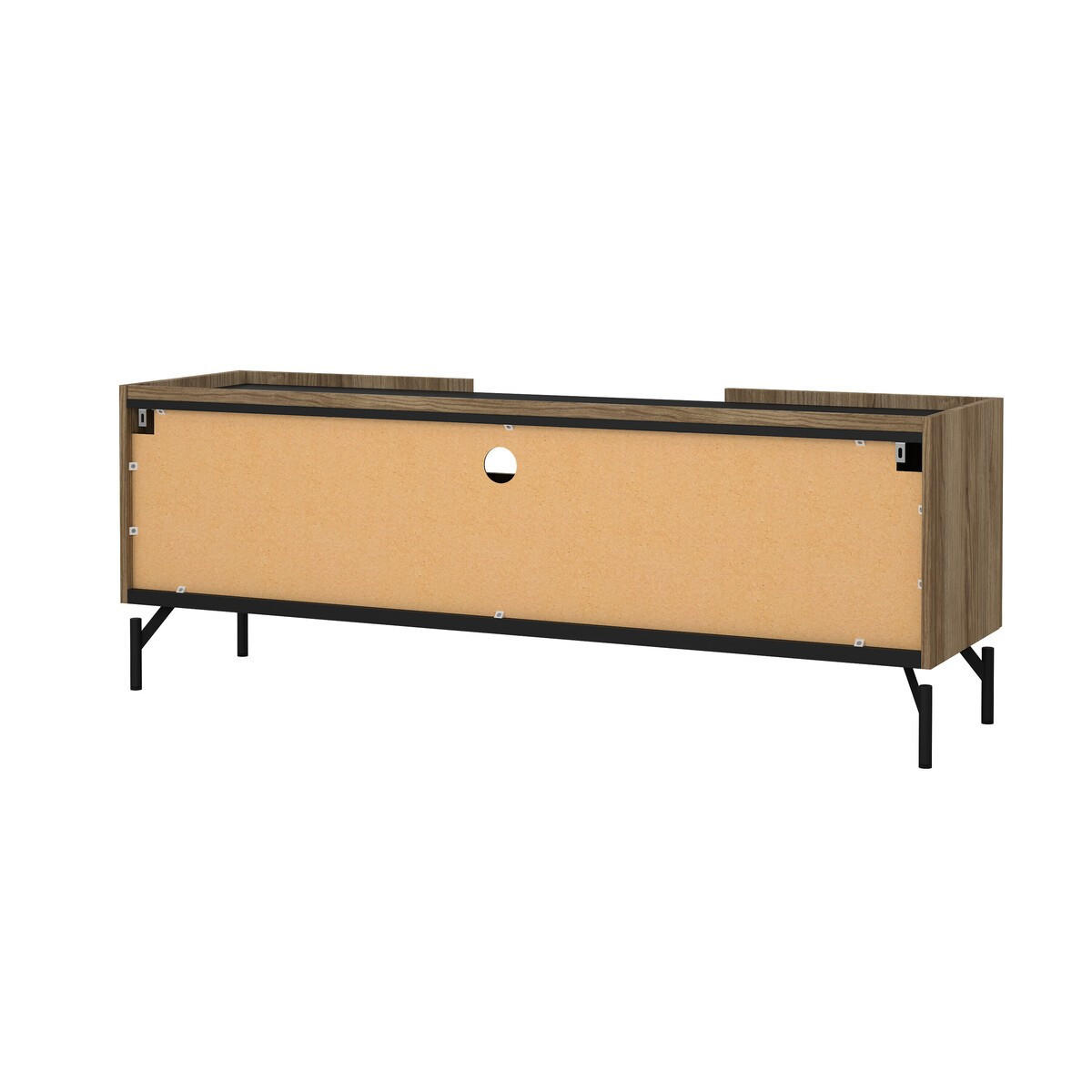 57. TV-MÖBEL mit 2 Türen 1 Schublade Dekor und matt schwarz billie 147/41,3/54 cm - Schwarz, Holzwerkstoff (41.3/54/147cm) - Calicosy