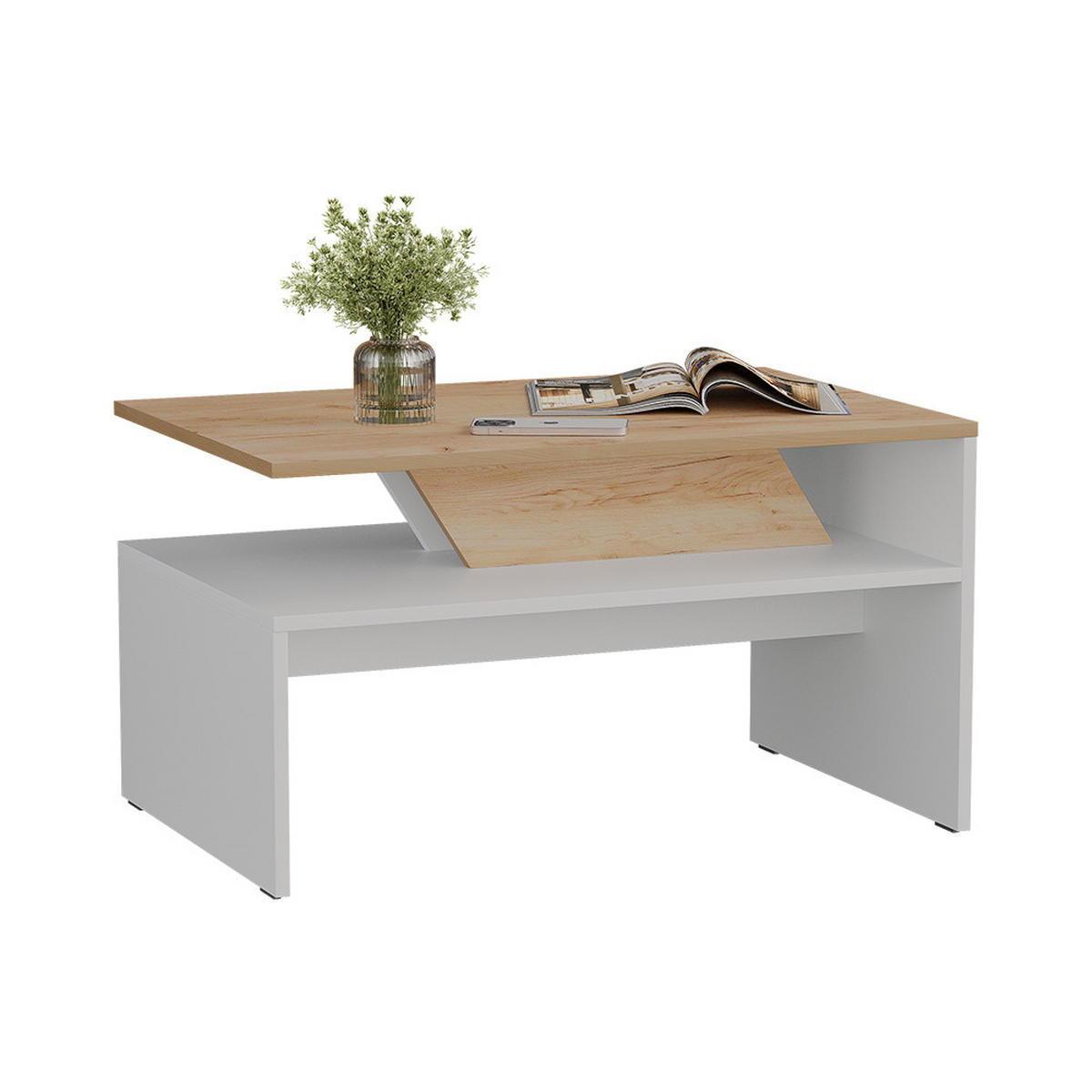 KONFERENČNÍ STŮL Arden Bílá/Artisan - bílá, kompozitní dřevo (52.6/80/45.4cm) - Vicco