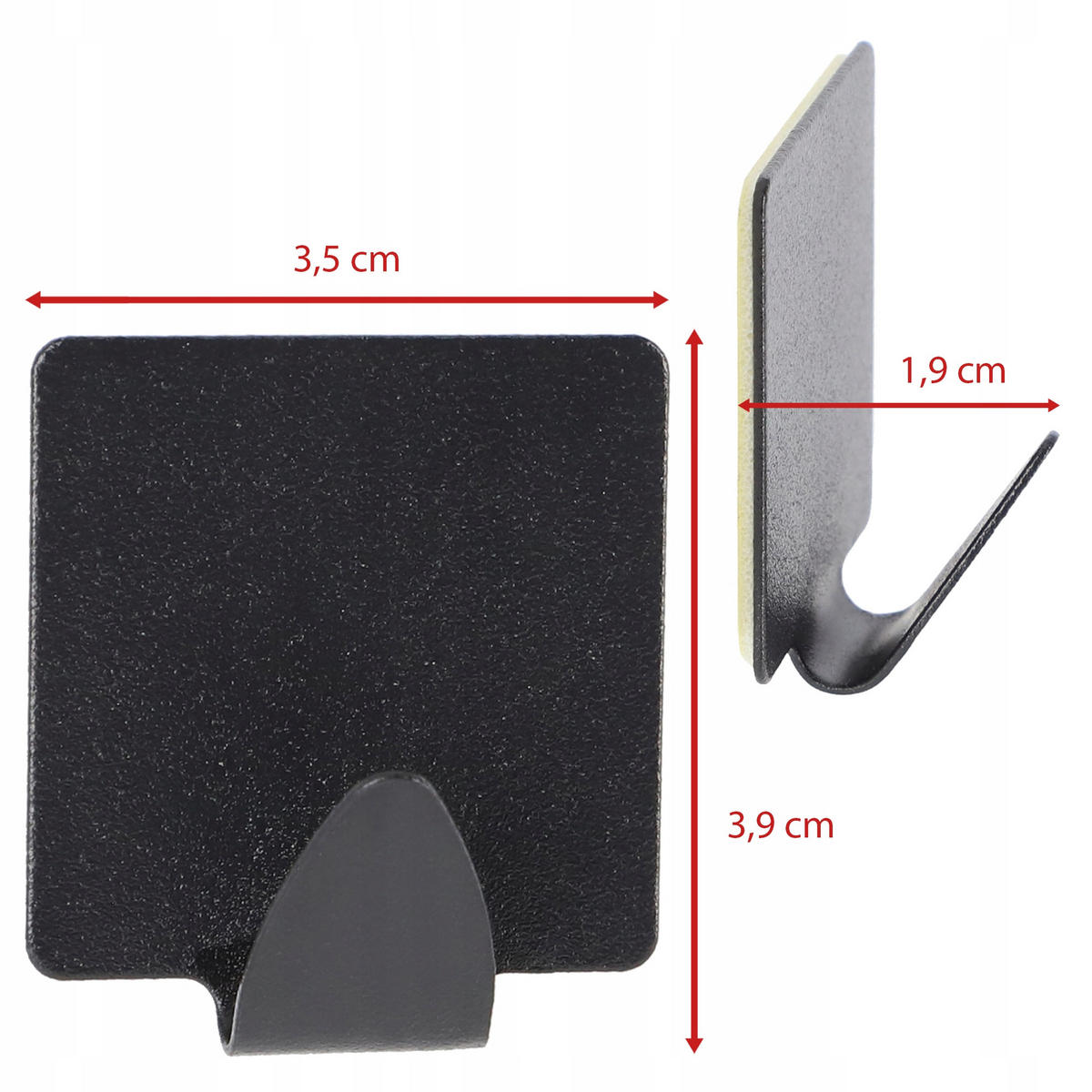 BADEZIMMER-AUFHÄNGER 4 Stück. - Schwarz, Metall (4/4cm) - KADAX