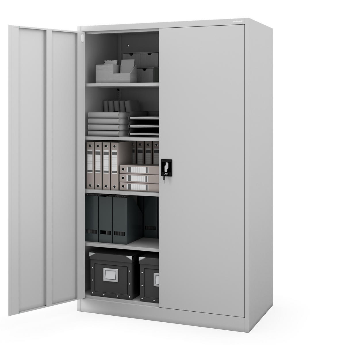 METALL-BÜROSCHRANK JAN II D600 - Grau, Metall (115/185/60cm) - Jan Nowak
