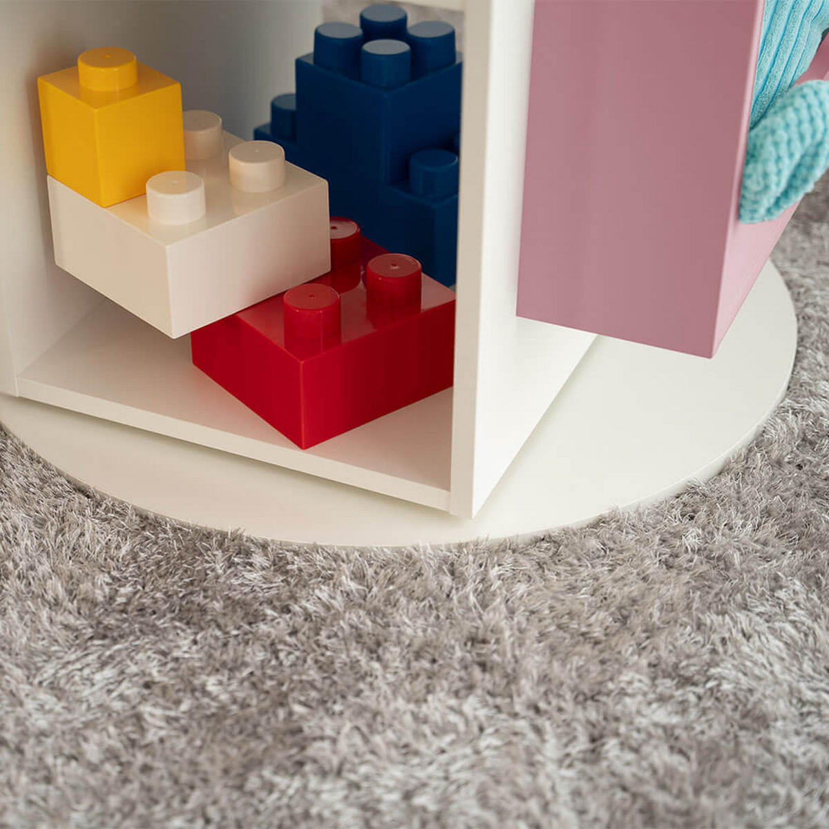KINDERREGAL JUNA - Pink - Pink/Weiß, Holzwerkstoff/Textil (60/105.3/60cm) - Home Deluxe
