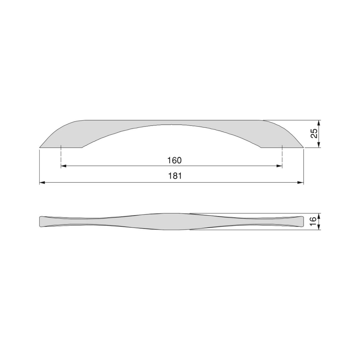 MÖBELGRIFFE Varna, L181mm, 160mm Achsenabstand, Zamak, Schwarz lackiert 20er-set - Schwarz, Kunststoff (1.6/3/18.1cm) - EMUCA