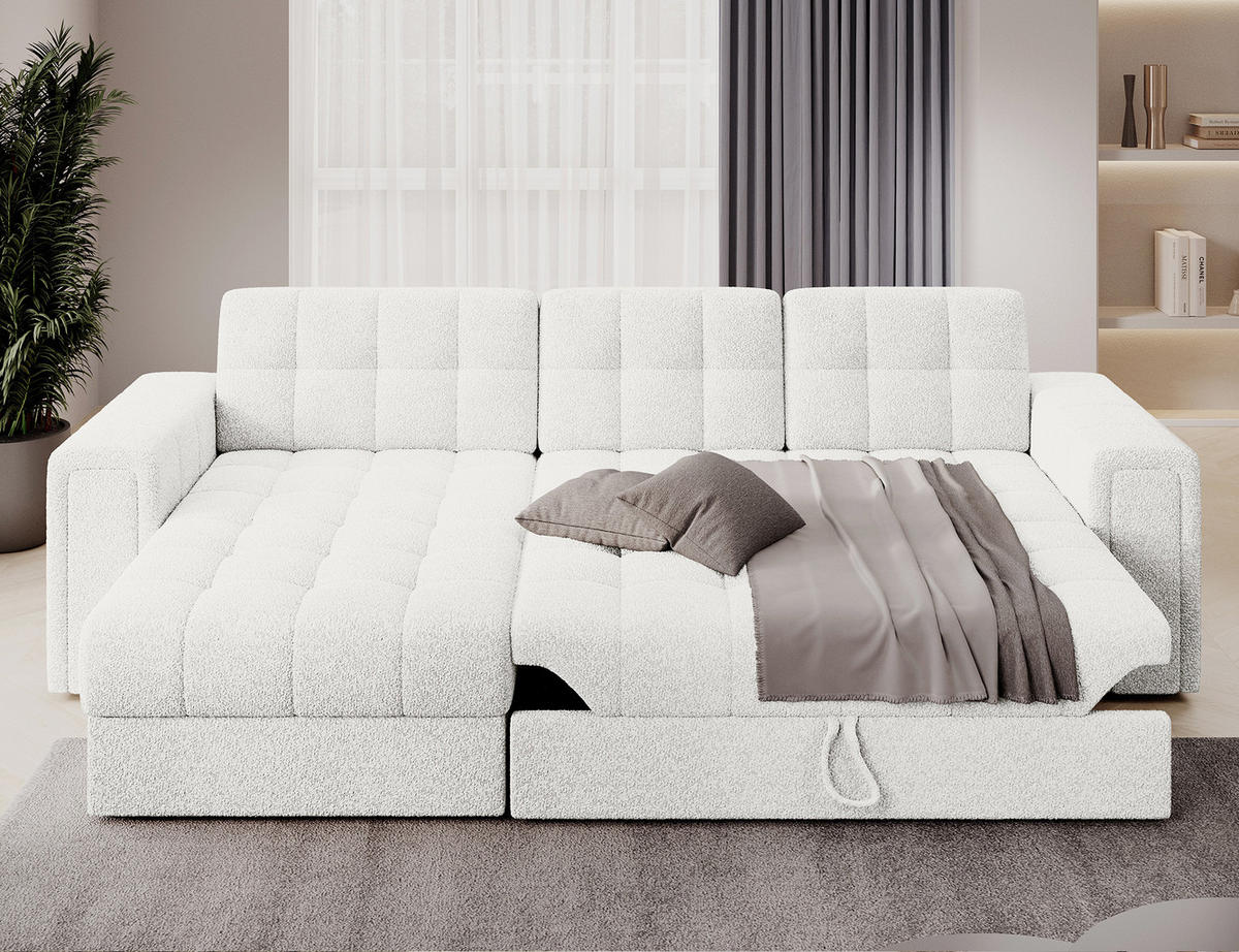 ECKSOFA BLENDI - Weiß (Royal 01) - Weiß, Holzwerkstoff (260/150cm) - Möblo