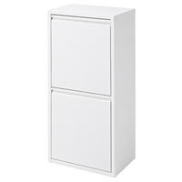 PUBELĂ Albă 3-compartimente - alb, material plastic/metal (41/93/25cm) - Relaxdays