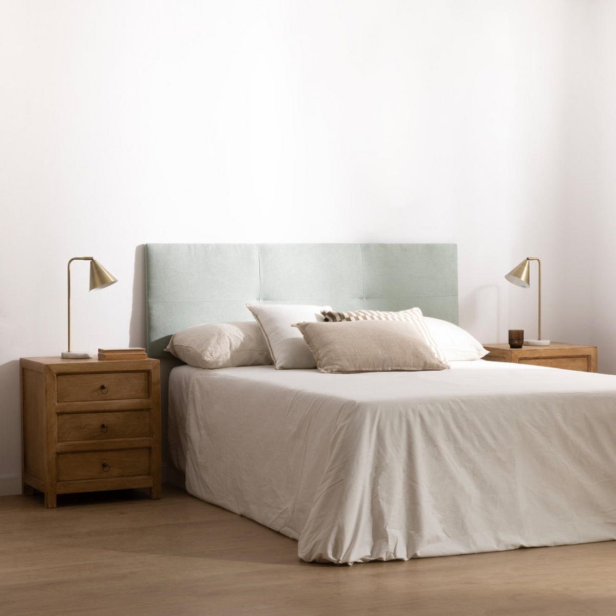 KOPFTEIL Ilan Minze 165 cm x 52 cm - Mintgrün, Textil (165/52/3cm) - Kenay Home