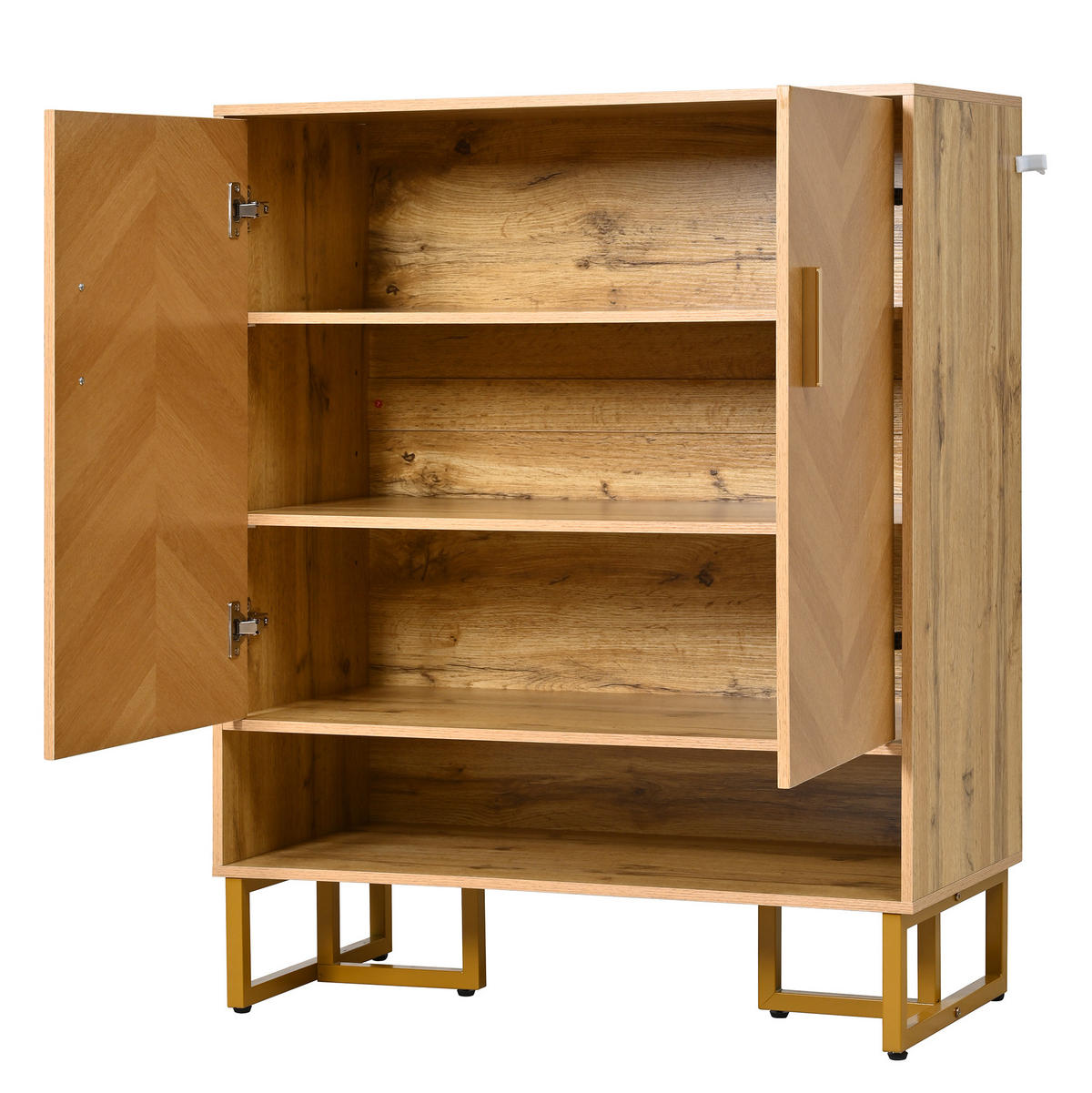 SCHUHSCHRANK 80/38/100 cm mit Soft-Close und offenem Fach, MDF in Holzoptik, Natur - Naturfarben, Holzwerkstoff (80/100/38cm) - Redom
