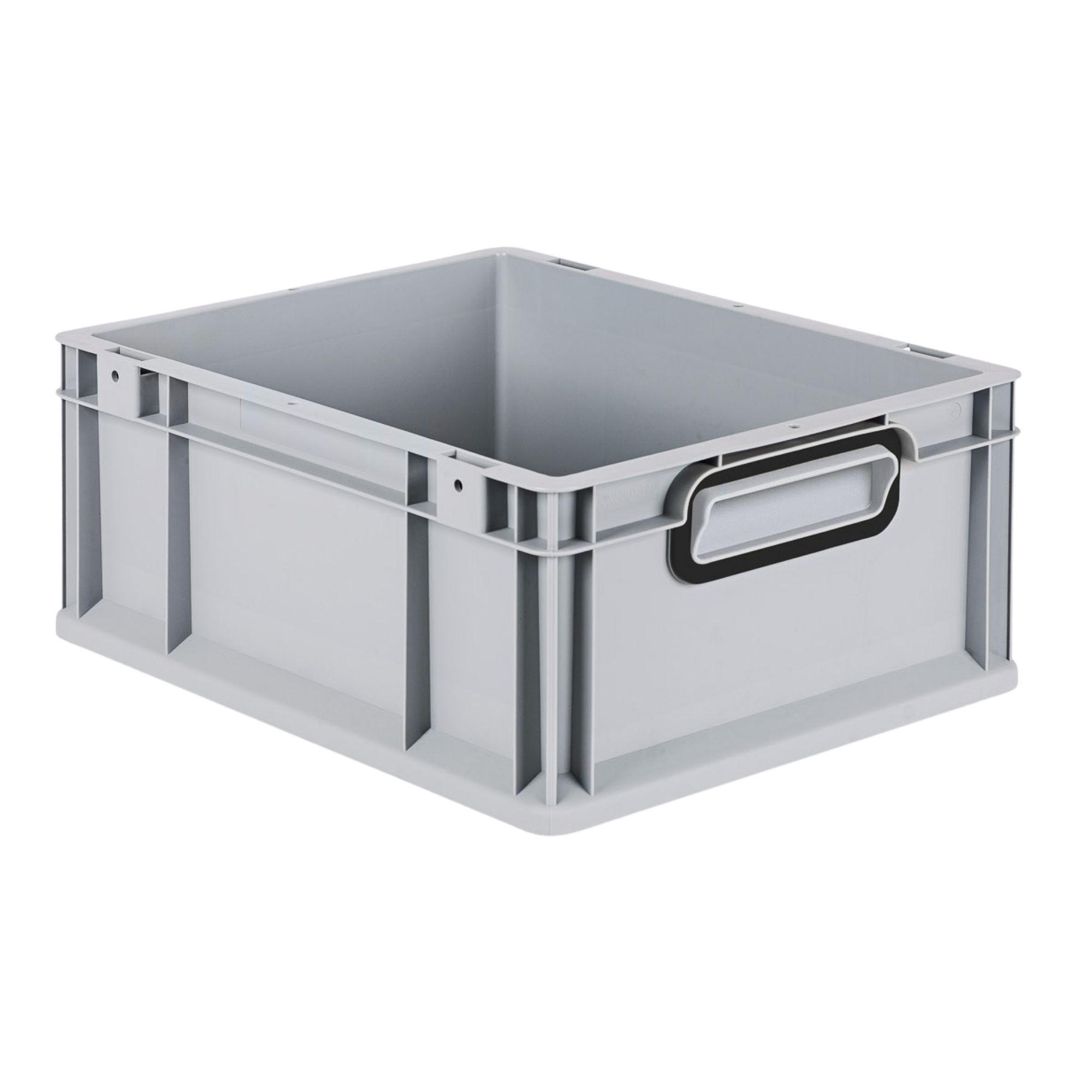 EUROBOX NextGen Color 17x30x40 cm 16 Liter Griffe schwarz zu, Grau - Schwarz/Grau, Kunststoff (30/17/40cm) - PROREGAL