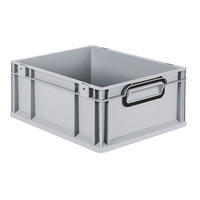 EUROBOX NextGen Color 17x30x40 cm 16 Liter Griffe schwarz zu, Grau - Schwarz/Grau, Kunststoff (30/17/40cm) - PROREGAL