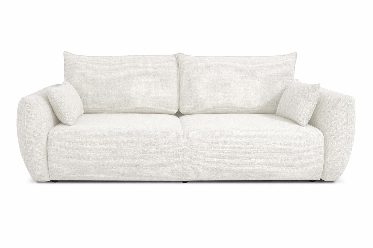 SOFA Mit Schlaffunktion Und Bettkasten, Chenille-Stoff Flow, Ecru, Zephira - Ecru, Holz (238/87/140cm) - Kaiser Möbel