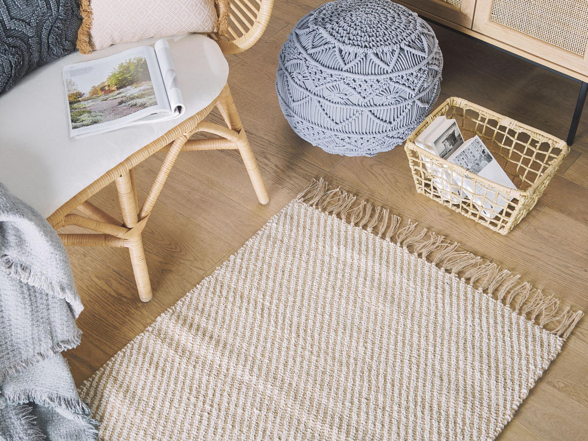 KURZFLOR-TEPPICH Aladag 150/80 cm - Beige, Naturmaterialen (80/150cm) - Beliani