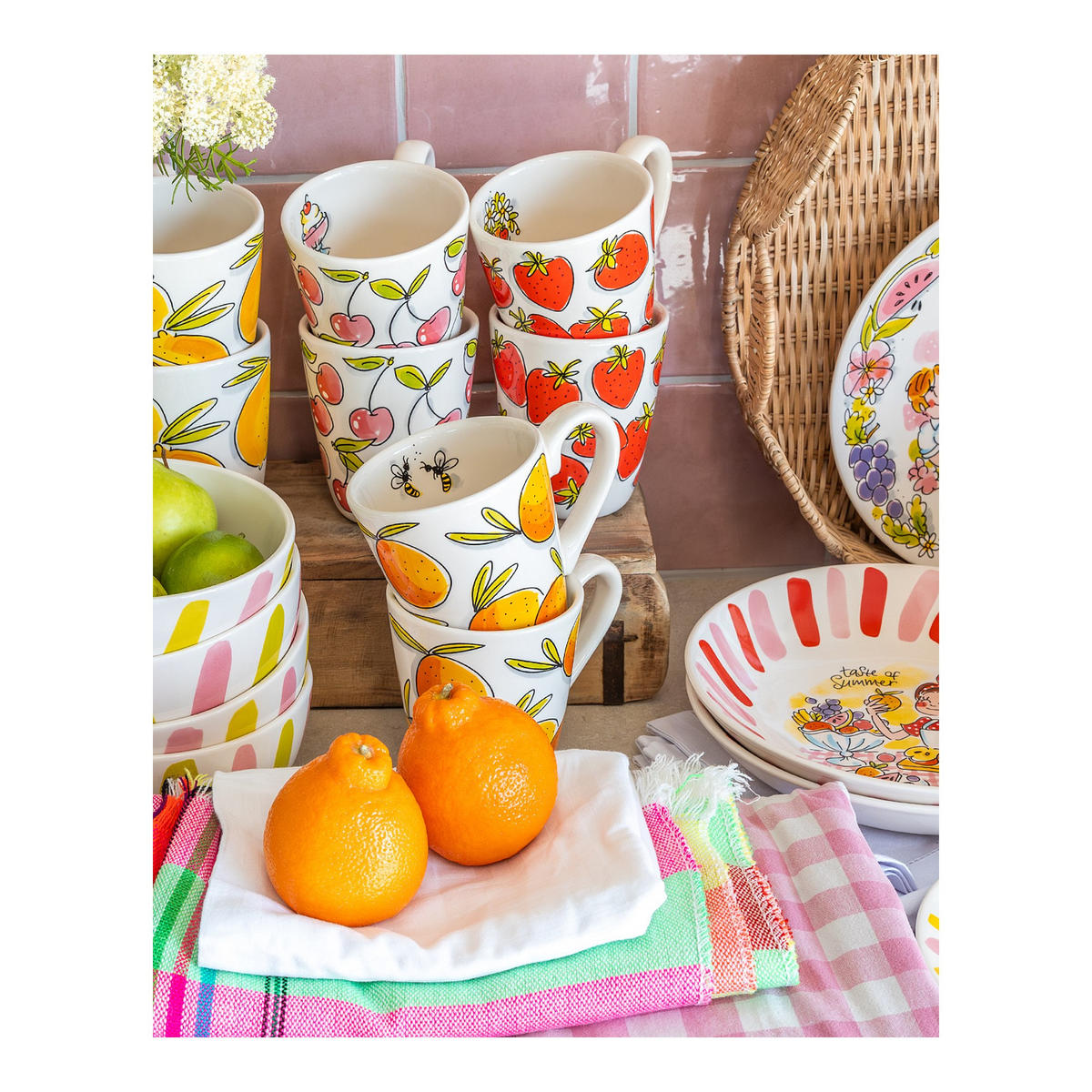 BECHER Geschmack des Sommers Orange in Bunt - 350 ml - Multicolor, Keramik (0.35L) - Blond Amsterdam