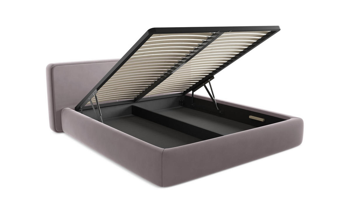 POLSTERBETT mit Bettkasten und Lattenrost 160x228 Blau - Blau/Schwarz, Kunststoff/Textil (140/200cm) - Makamii