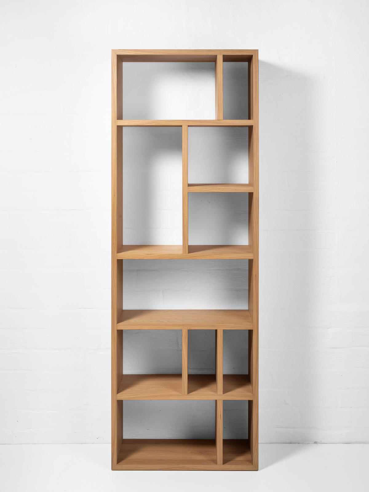 BÜCHERREGAL Bergen, Natur Eichenfurnier - Beige, Holz (90/200/35cm) - WOODEK