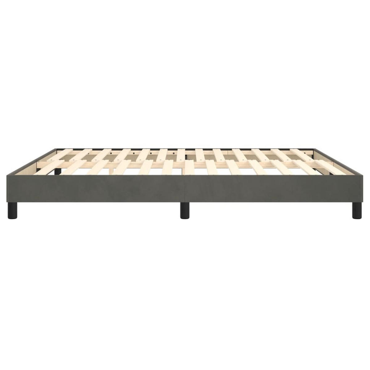 BOXBETTGESTELL Dunkelgrau 180/200 Cm Samt - Dunkelgrau, Textil (180/200cm) - vidaXL