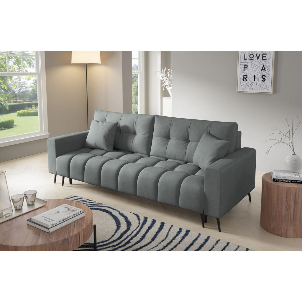 Thumbnail - Möblo Schlafsofa, Dunkelgrau, Holz, 233x72x101 cm, Wohnzimmer, Sofas & Couches, Schlafsofas