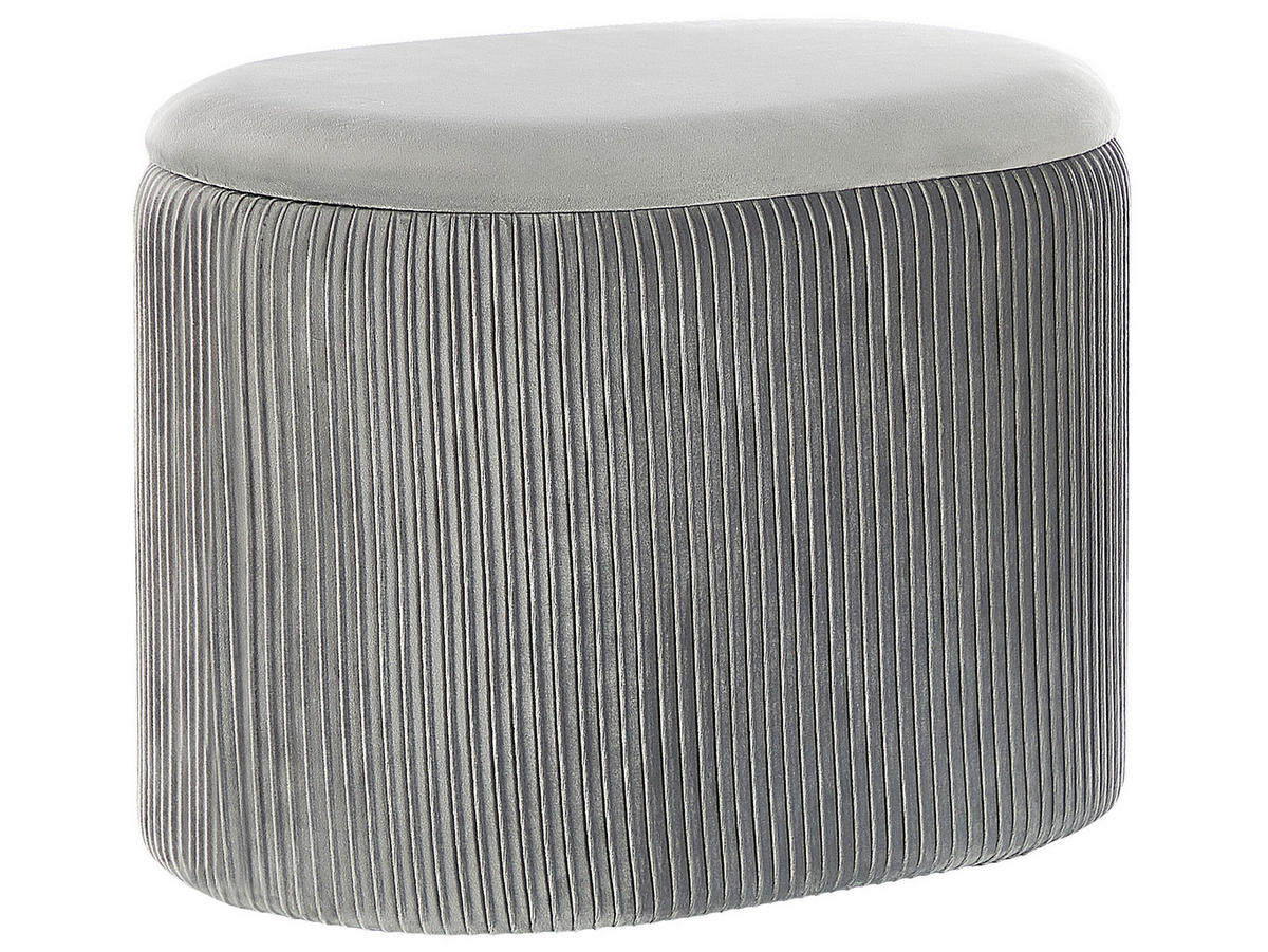 POUF Richland 35/55/41 cm - Grau, Textil (55/41/35cm) - Beliani