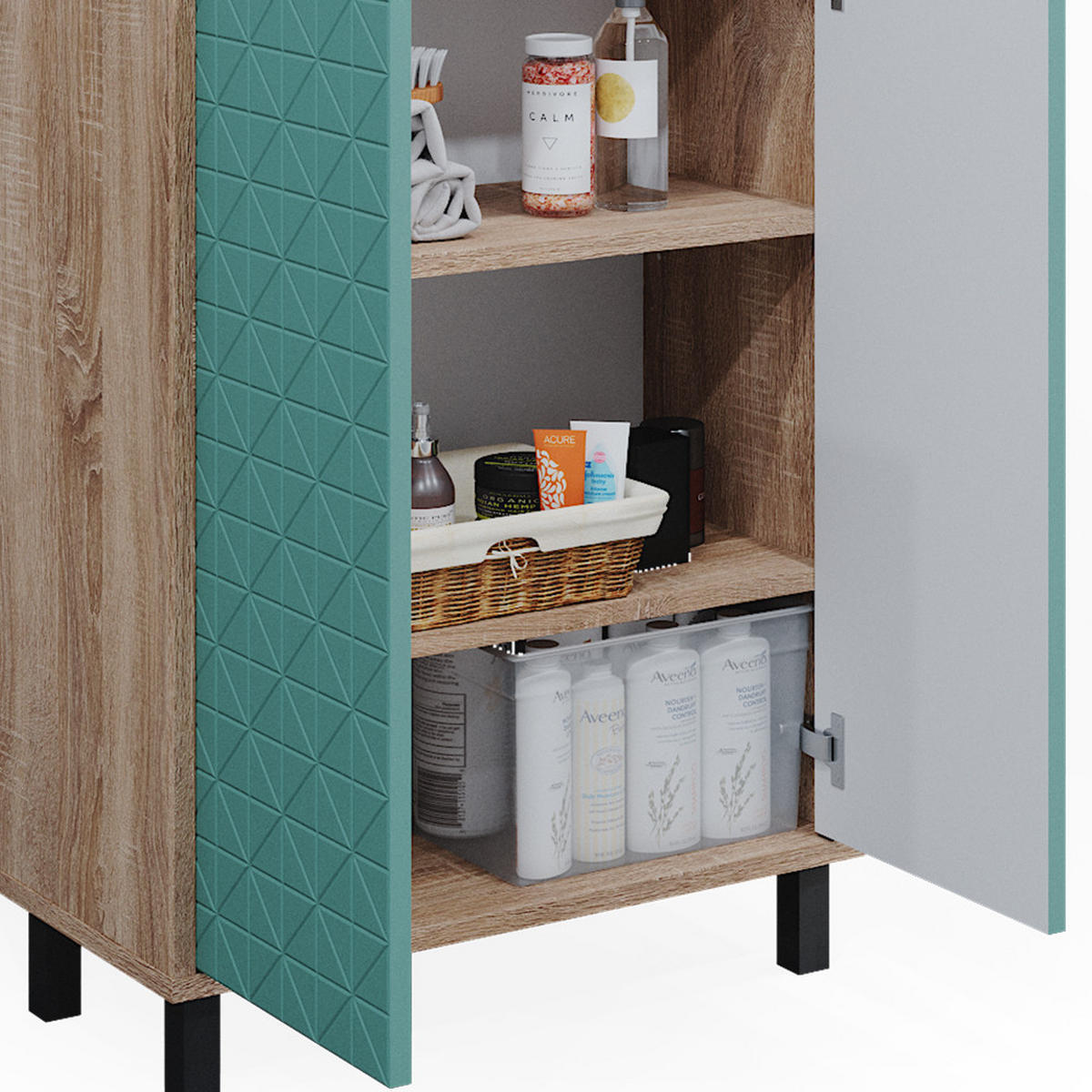MIDISCHRANK Agasta Mintgrün 56.2 x 83.2 cm - Mintgrün, Holzwerkstoff (56.2/83.2/28cm) - Vicco
