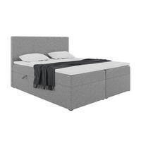 BOXBETT ZLATAN 180x200 cm in Grau Webstoff - Schwarz/Grau, Holz/Holzwerkstoff (180/200cm) - Meblini