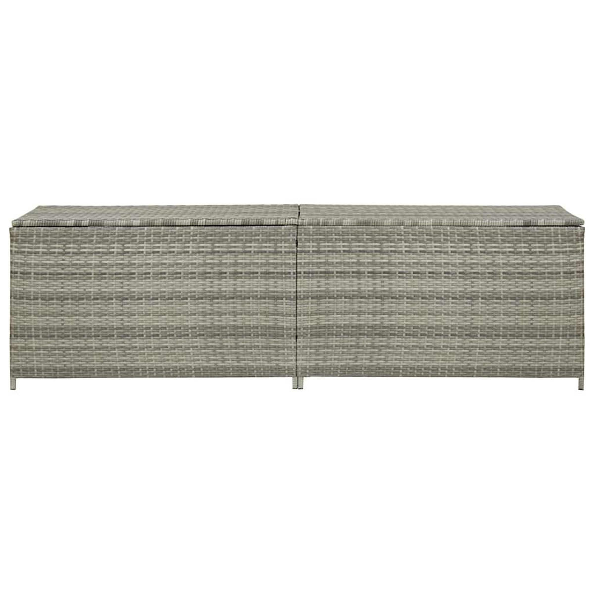 GARTENBOX Poly Rattan 200x50x60 cm Grau - Grau, Kunststoff (200/60/50cm) - furnicato