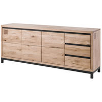 SIDEBOARD Wildeiche 210x45x85 bianco geölt VILLANDERS #252 - Beige, Holz (210/85/45cm) - Massivmoebel24