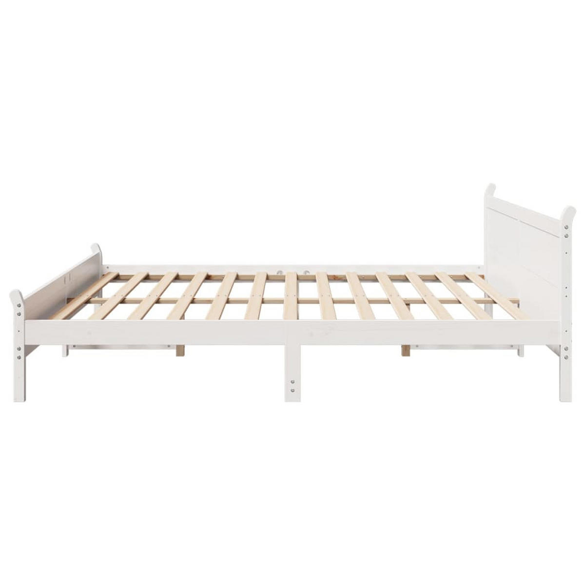 MASSIVHOLZBETT Ohne Matratze Weiss 180/200 Cm Kiefernholz - Weiß, Holz (180/200cm) - vidaXL