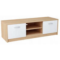 FERNSEHKOMMODE 2DC Sonoma Eiche-Weiß 120/41/36 cm - Weiß/Sonoma Eiche, Holzwerkstoff (120/36/41cm) - Matkam Möbel