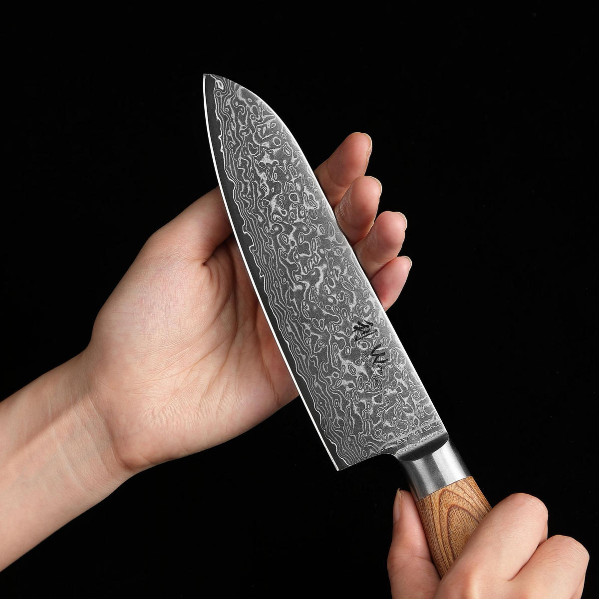 SANTOKUMESSER-SET 2-TEILIG 11–16 cm - Braun, Holz/Metall - Wakoli