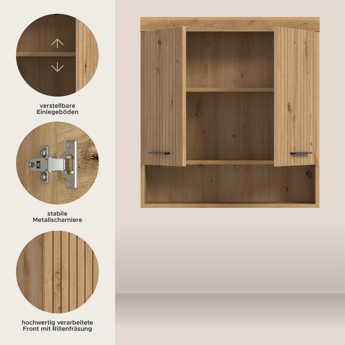 HÄNGESCHRANK 2er SCOUT (B/H/T: ca. 74/79/24 cm) in Artisan Eiche Nachbildung/Artisan Eiche Nachbildung - Eiche Artisan, Holz (74/79/24cm)