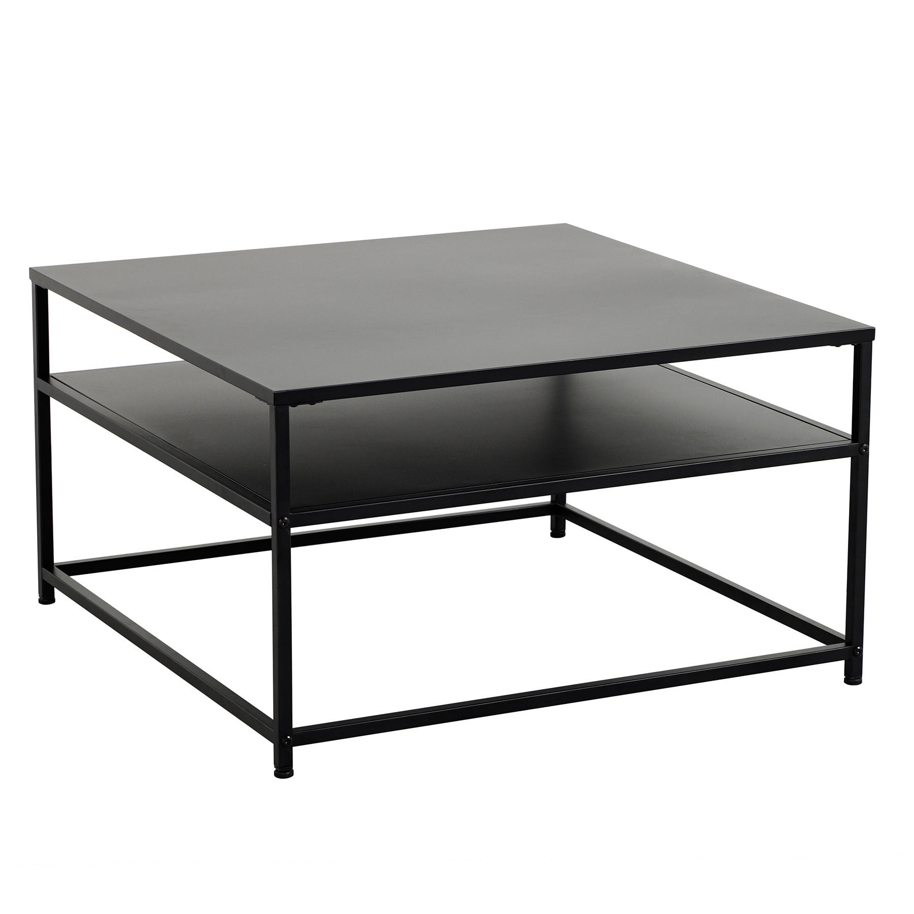 COUCHTISCH DURA STEEL Stahl quadratisch Schwarz 70cm - Schwarz, Metall (70/70/40cm) - riess-ambiente