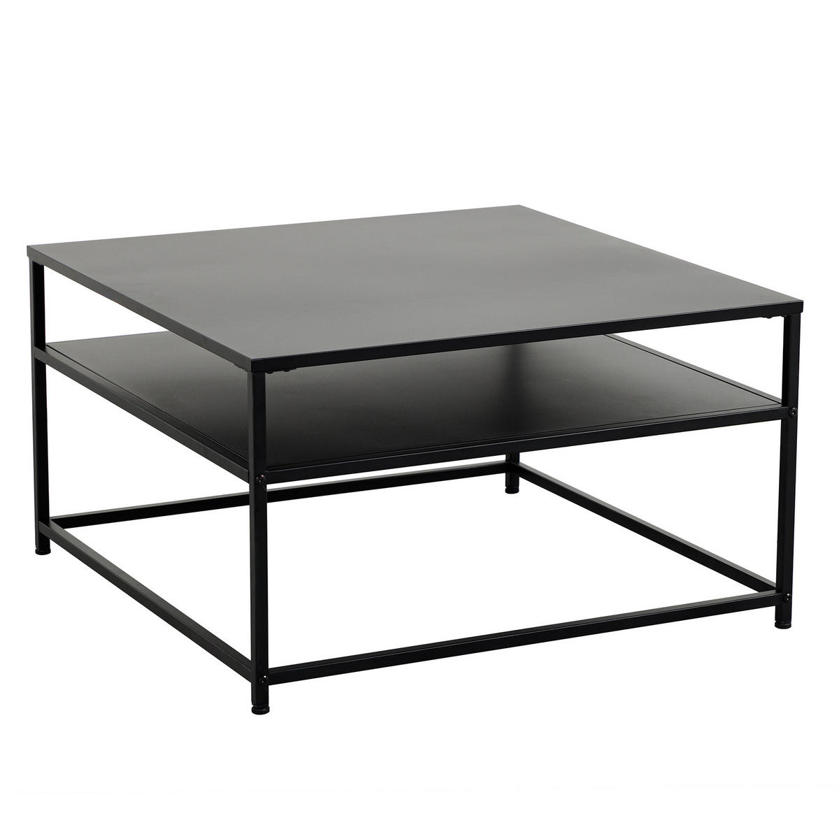 COUCHTISCH DURA STEEL Stahl quadratisch Schwarz 70cm - Schwarz, Metall (70/70/40cm) - riess-ambiente