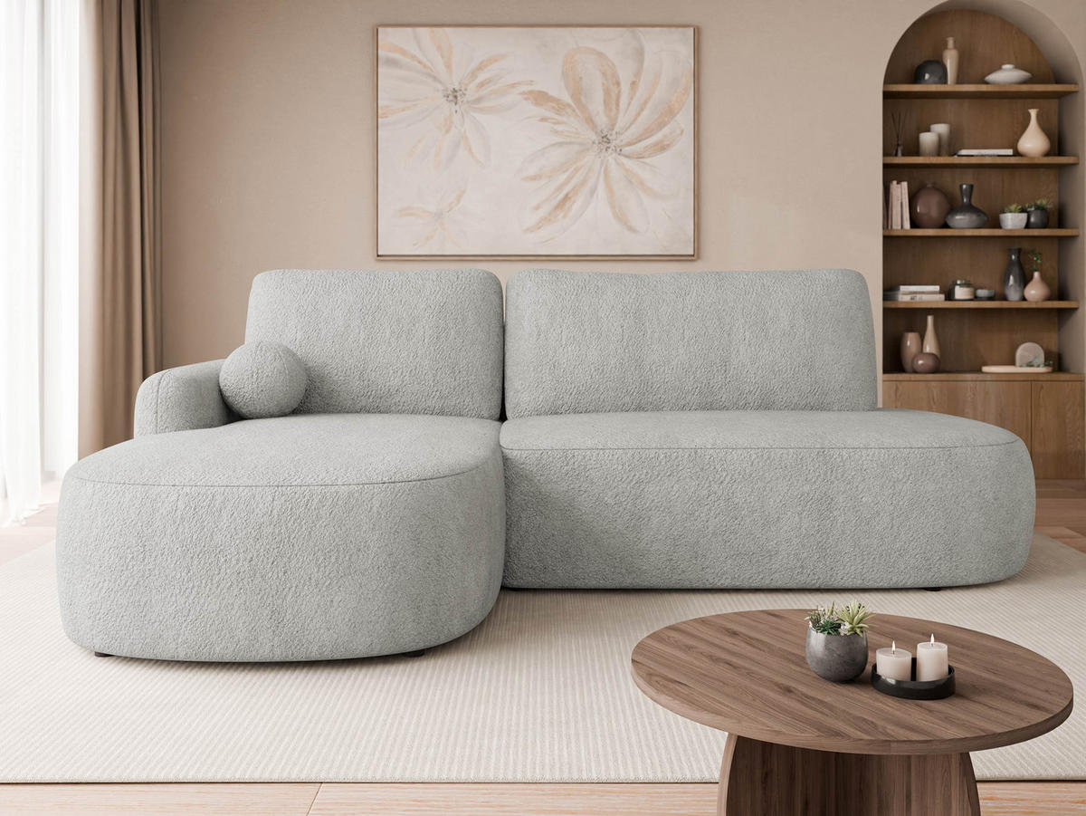 ECKSOFA Loridu O, Seite: Links - Hellgrau/Schwarz, Holz/Kunststoff (274/174cm) - MIRJAN24