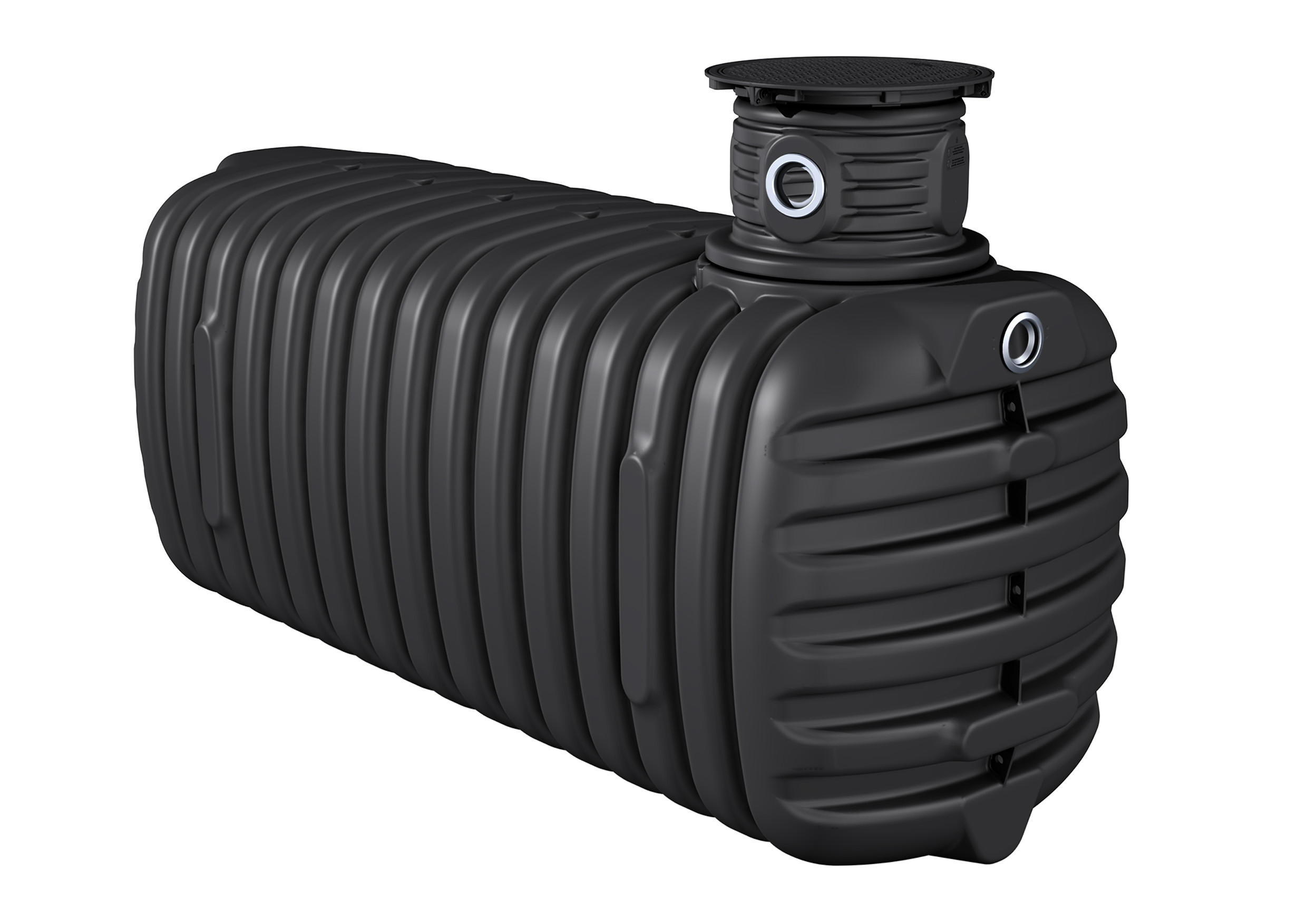 ERDTANK 4200 L inkl. Schachtverlängerung - Schwarz, Kunststoff (124/138/325cm) - 4rain