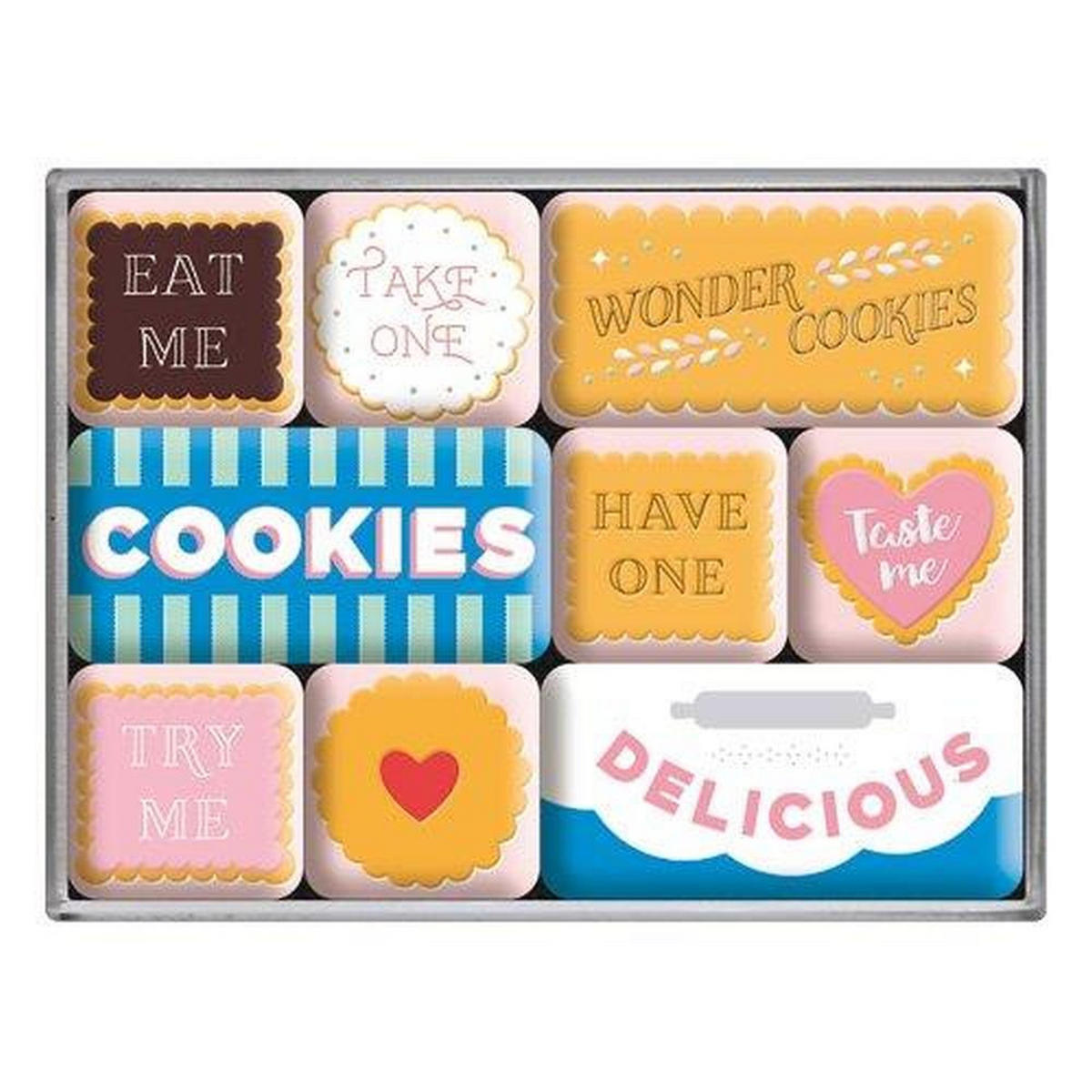 MAGNETSET 9-teilig Home & Country Wonder Cookies - Multicolor, Metall (9/7/2cm) - Nostalgic-Art