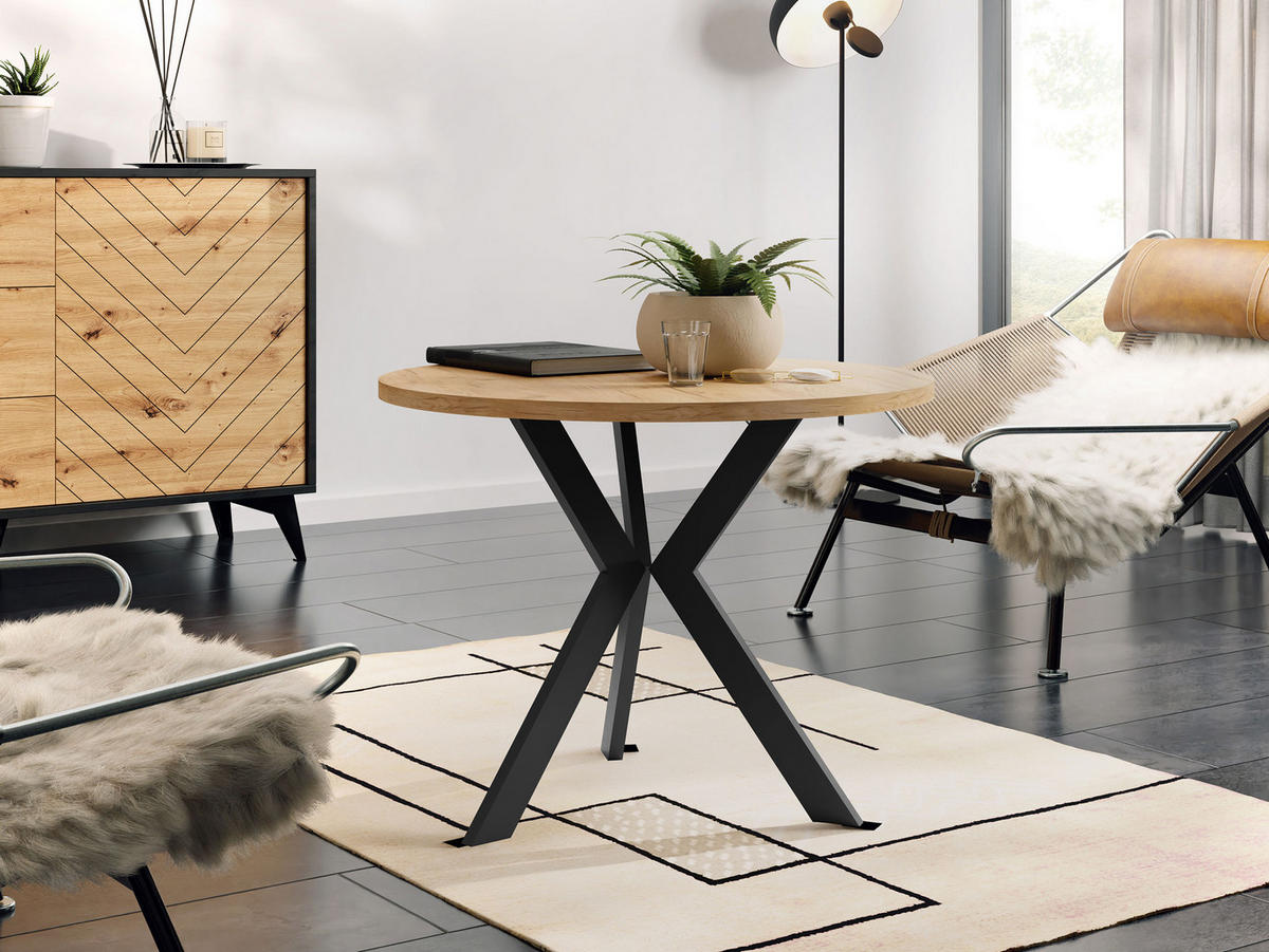 COUCHTISCH STK M6 - Schwarz/Braun, Metall (67/67/50cm) - MIRJAN24