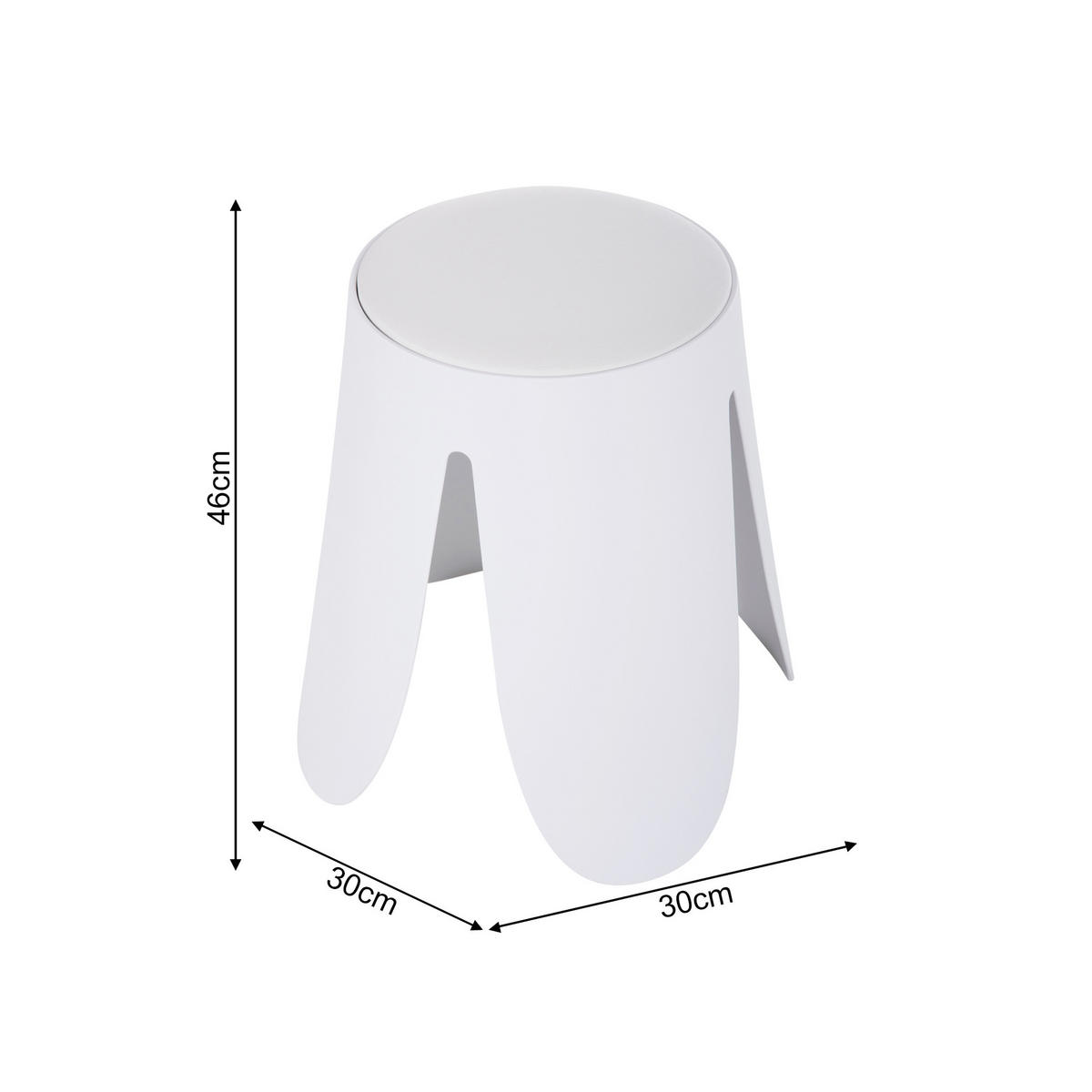 HOCKER 2-teilig Weiß - Pink/Weiß, Kunststoff (30/46/30cm) - Mobili Rebecca