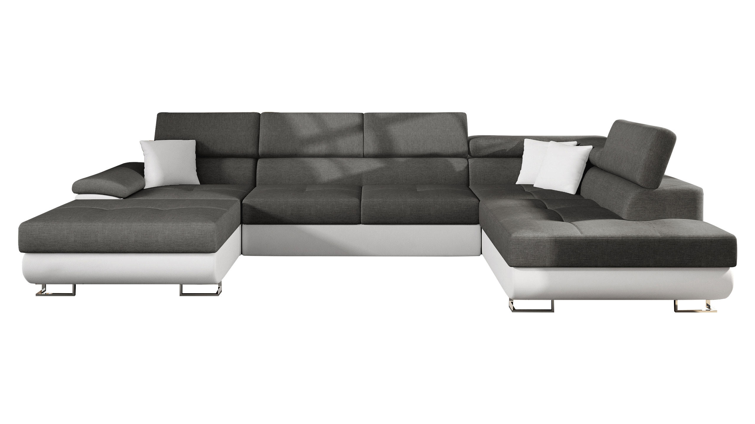 WOHNLANDSCHAFT Cotere Bis, Seite: Rechts - Grau, Holz (345/91/202cm) - MIRJAN24