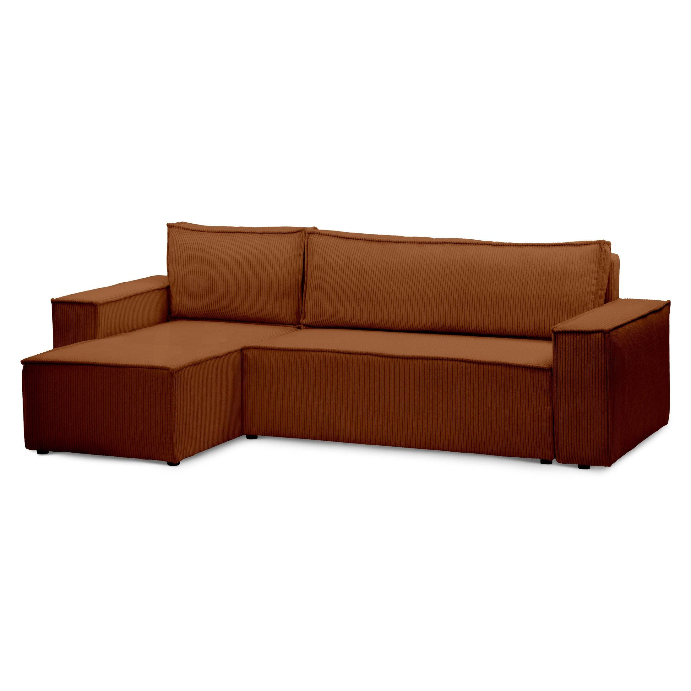 ECKSOFA Agi Dunkelbraun 60 cm - Dunkelbraun, Textil (244/60cm)