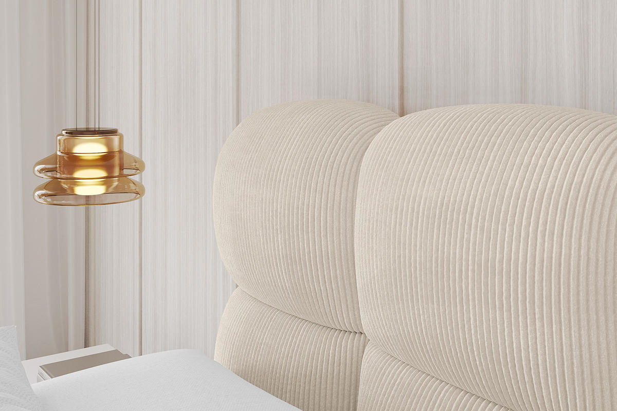 POLSTERBETT mit Bettkasten und Lattenrost, Bett mit Matratze H3/H4 - NOMA 120x200 Beige - Creme, Holzwerkstoff/Textil (120/200cm) - ALTDECOR