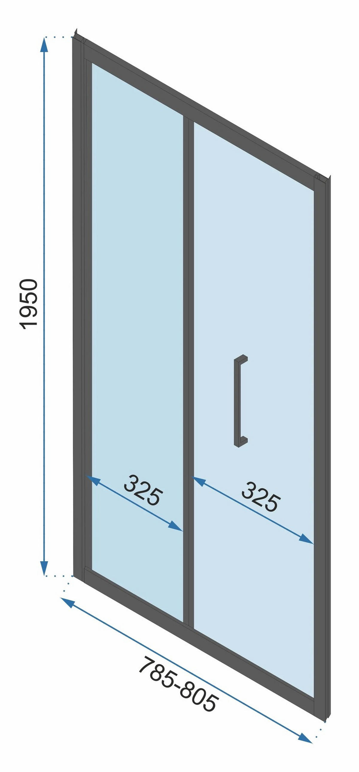 DUSCHKABINE Rea Rapid Fold Wandmontage 80x100 - Schwarz, Glas (80/100/195cm) - REA