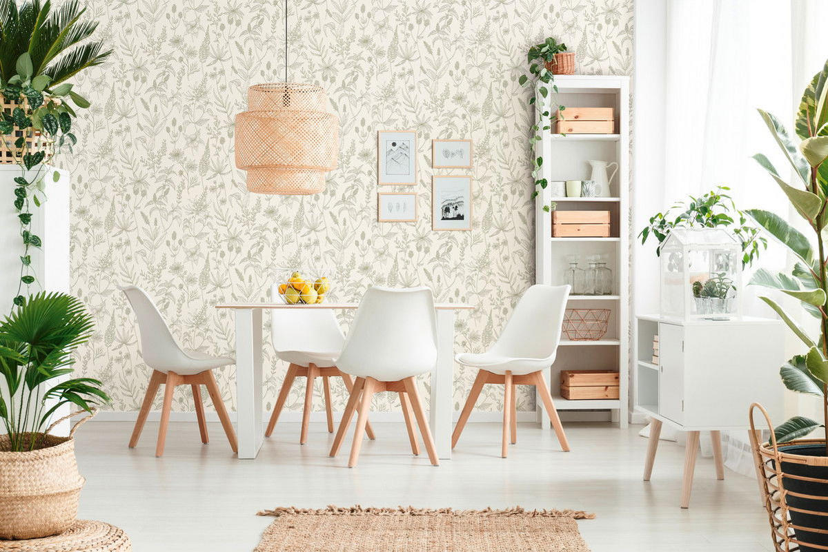 VLIESTAPETE Grün 53/1005 cm - Weiß/Grün, Textil (53/1cm) - KUNSTLOFT