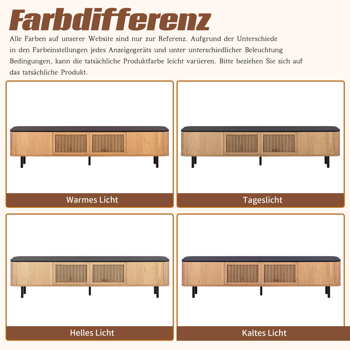 TV-SCHRANK 190cm modern TV-Ständer niedrig Design - Eichefarben, Holzwerkstoff (35/45/190cm) - FLIEKS